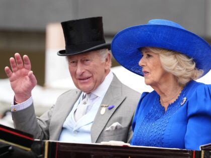 King Charles III and Queen Camilla arrive by carriage on day five of Royal Ascot at Ascot