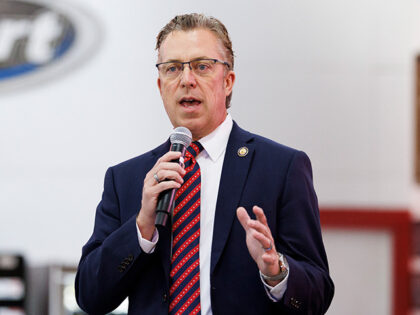 Rep. Andy Ogles (R-TN) speaks during a get out the vote event held in support of Republica