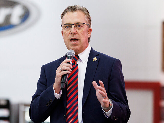 Rep. Andy Ogles (R-TN) speaks during a get out the vote event held in support of Republica