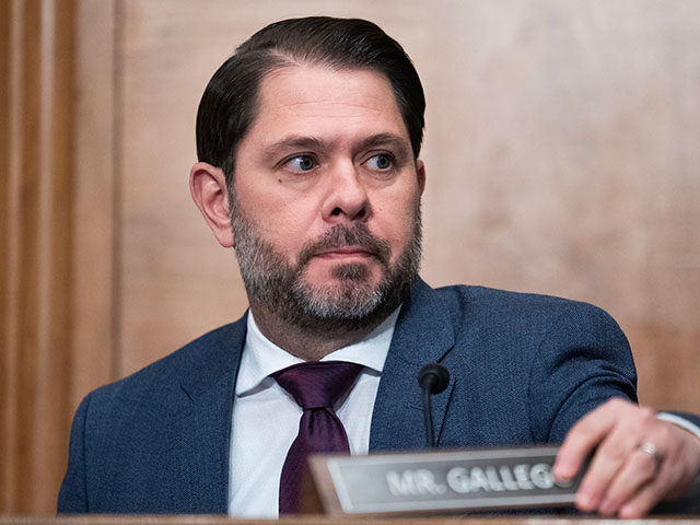 GettyImages2271867698 Sen. Ruben Gallego, D-Ariz., arrives for the Senate Banking, Housing and Urban Affairs Com