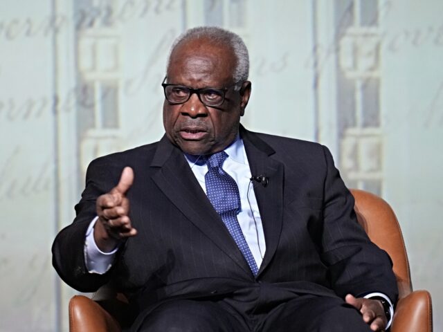 Justice Clarence Thomas U.S. Supreme Court Associate Justice Clarence Thomas answers questions during a visit to t