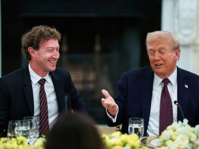 Mark Zuckerberg and Donald Trump share a laugh