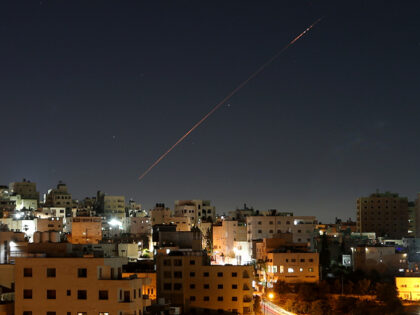 HEBRON, PALESTINE - JUNE 7: Missiles launched from Iran toward Israel are seen in the sky