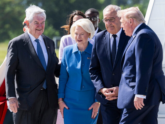 Newt Gingrich with Trump ormer Speaker of the United States House of Representatives Newt Gingrich, his wife United