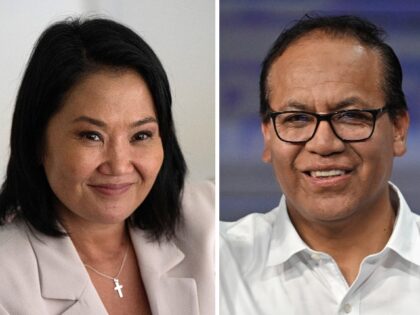 (COMBO) This combination of pictures created on May 13, 2026, shows Peru's presidenti