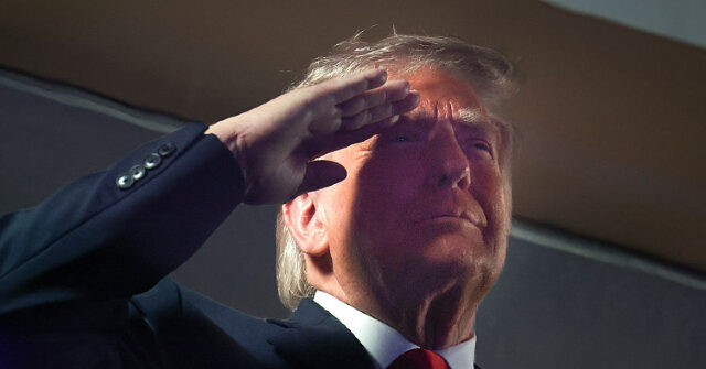 WATCH: Trump Salutes and Smiles During National Anthem Befor