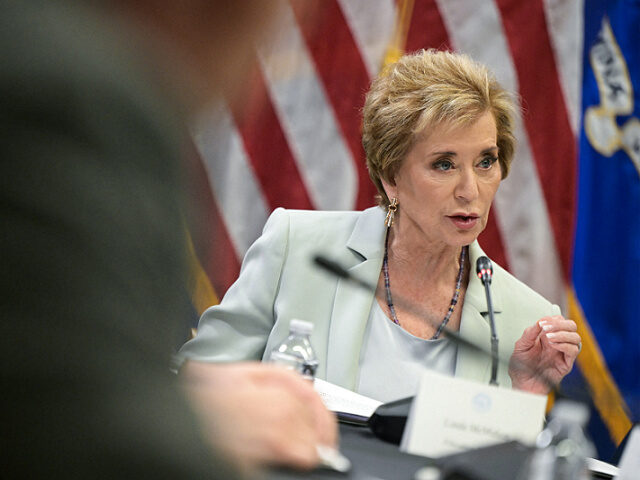 US Secretary of Education Linda McMahon speaks during a round table discussion hosted by A
