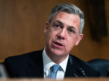 UNITED STATES - APRIL 21: Sen. Jim Banks, R-Ind., questions Kevin Warsh, nominee to chairm