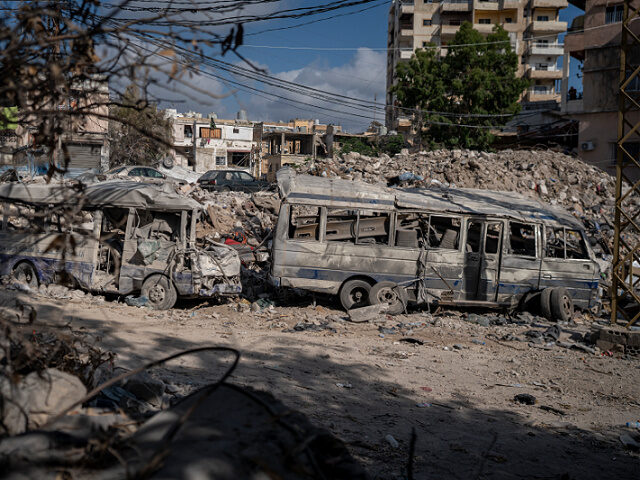 TYRE, LEBANON - JUNE 27: The site of an Israeli strike earlier this month is seen next to