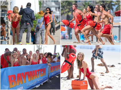 LOS ANGELES, CA - MAY 01: Shay Mitchell is seen on the set of "Baywatch" on May