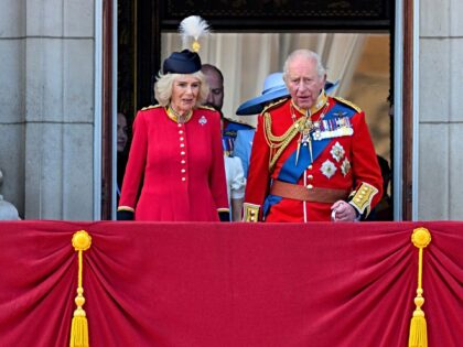 Members of the Royal Family appear on the balcony of Buckingham Palace during the Trooping