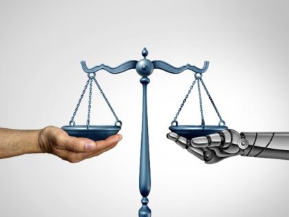 humans vs AI legal scales