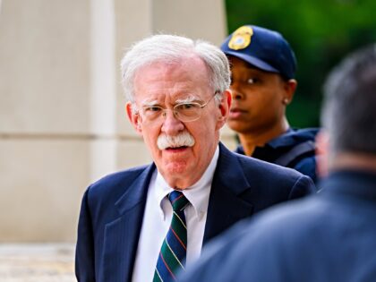 John Bolton, former US national security adviser, arrives at the US district courthouse in