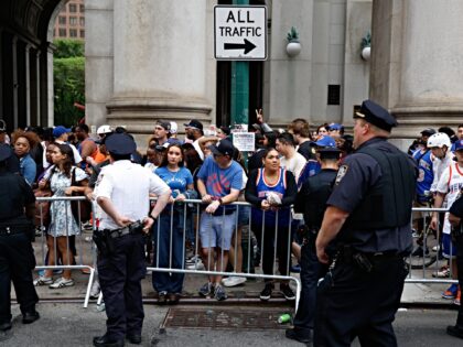 knicks fans Fans arrive ahead of a ticker-tape parade to celebrate the New York Knicks' NBA Championsh