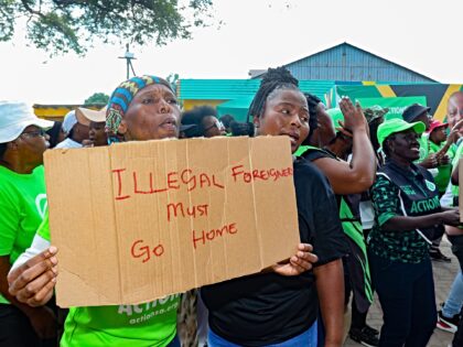 JOHANNESBURG, SOUTH AFRICA - MARCH 17: Members of ActionSA protest illegal immigration in