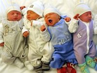 Newborn babies are pictured at the university hospital of Leipzig, eastern Germany, on January 2, 2012. In the year 2011, more than 2100 babies were born at the hospital. AFP PHOTO / WALTRAUD GRUBITZSCH GERMANY OUT (Photo credit should read WALTRAUD GRUBITZSCH/DPA/AFP via Getty Images)