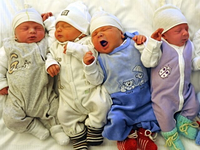 Newborn babies are pictured at the university hospital of Leipzig, eastern Germany, on Jan