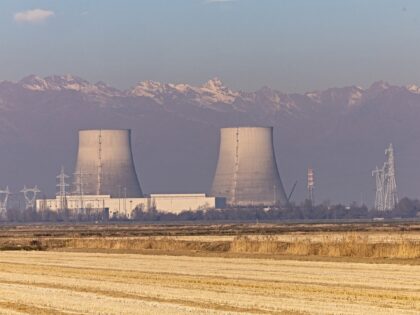 A general view of the Galileo Ferraris thermoelectric power plant is being seen in Trino V