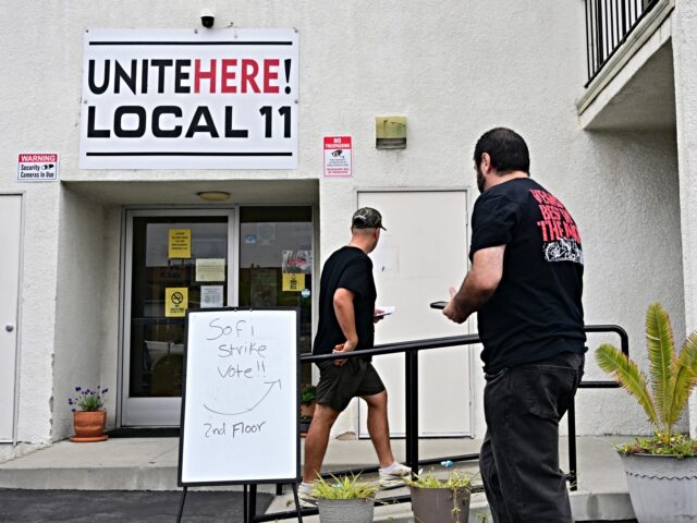 soccer on strike SoFi Stadium workers arrive at union headquarters for a strike vote amid a contract disput
