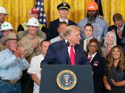 President Donald Trump delivers remarks at an event promoting his administration’s “On