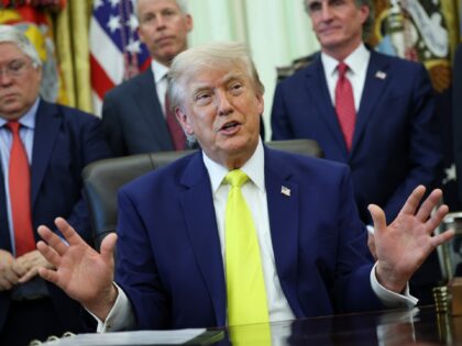 WASHINGTON, DC - JUNE 04: U.S. President Donald Trump looks on during a "Beautiful, Clean