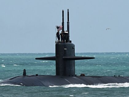 PORT CANAVERAL, FLORIDA, UNITED STATES - 2023/03/08: A nuclear-powered U.S. Navy submarine