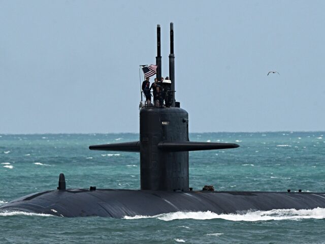 PORT CANAVERAL, FLORIDA, UNITED STATES - 2023/03/08: A nuclear-powered U.S. Navy submarine