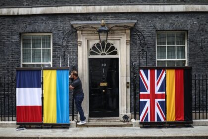 The leaders of Ukraine, France, Britain and Germany were meeting in London