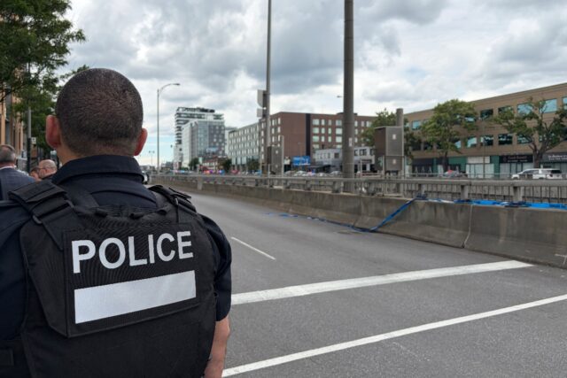 Montreal police locked down the scene of a deadly shooting on Monday