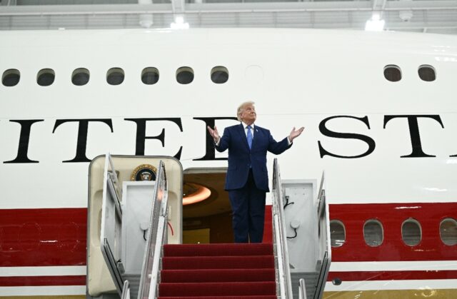 Trump unveiled the Qatar-gifted jet at Joint Base Andrews