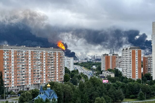 Ukrainian President Volodymyr Zelensky said Kyiv had struck an oil refinery in the city