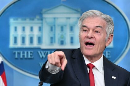 US Medicare and Medicaid Administrator Mehmet Oz speaks during a press briefing in the Jam