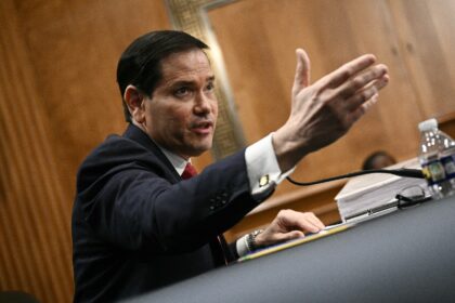 US Secretary of State Marco Rubio testifies during a Senate Foreign Relations Committee he