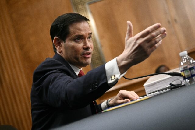 US Secretary of State Marco Rubio testifies during a Senate Foreign Relations Committee he