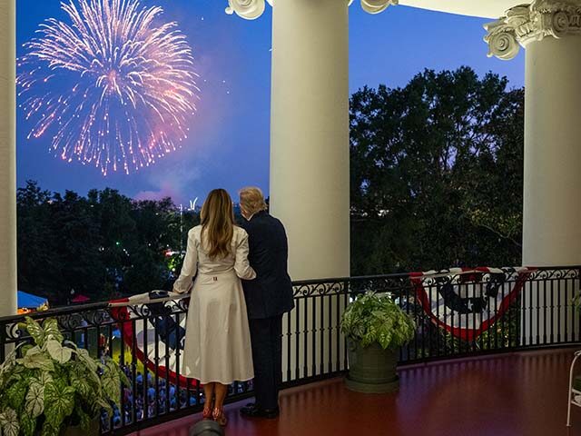 Flickr President Donald Trump and First Lady Melanie Trump view a 4th of July fireworks display o