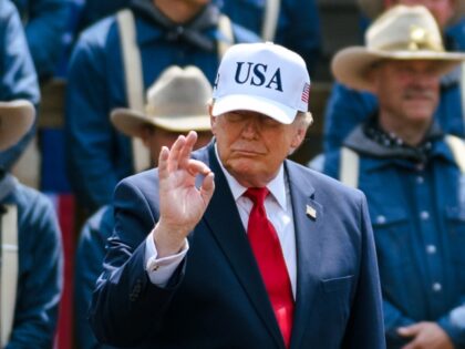 President Donald J. Trump delivers remarks at the Burning Hills Amphitheatre in Medora, No
