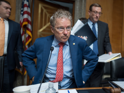 Chairman Rand Paul, R-Ky., center, and Sen. Gary Peters, D-Mich., right, the ranking membe