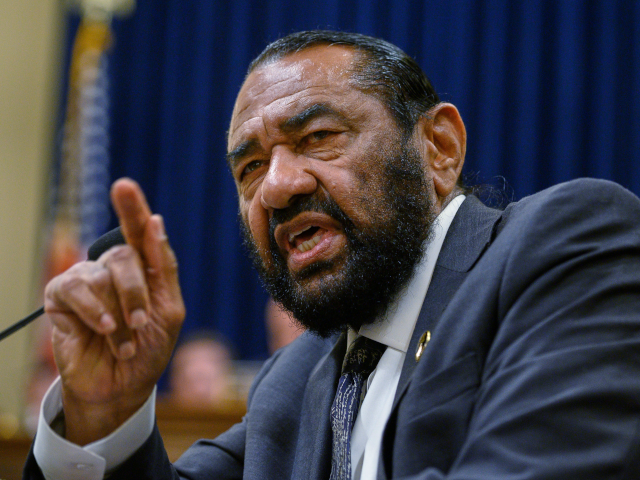 AP26154637686993 Rep. Al Green, D-Texas, addresses Homeland Security Secretary Markwayne Mullin during a Ho