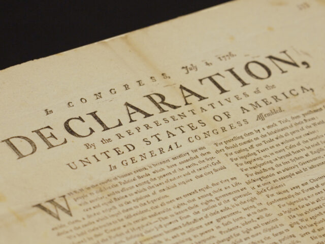 Britain Declaration of Independence This image made from video shows a newly discovered copy of the U.S. Declaration of Indepe