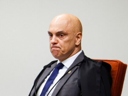 Brazilian Supreme Federal Court (STF) Justice Alexandre de Moraes looks on during a sessio