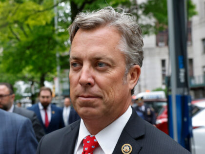 Rep. Andy Ogles (R-TN) arrives alongside other House Republicans at a press conference at