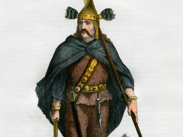 Bronze age warrior, 1882-1884. Musee d'Artillerie. A print from La France et les Fran