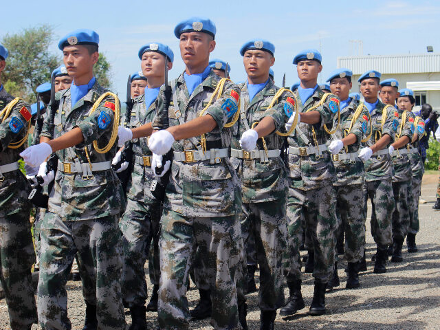 United Nations Chinese soldiers of the United Nations Mission to South Sudan (UNMISS) marc