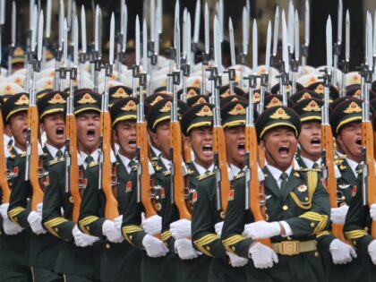 Chinese army marching