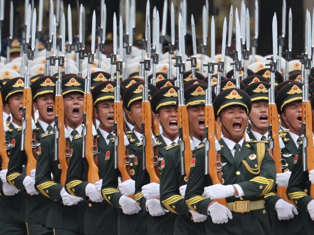 Chinese army marching