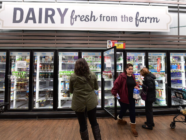 Dairy in grocery store People shop for dairy products at a Ralph's Supermarket in North Hollywood, Californi