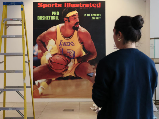 LOS ANGELES, CALIFORNIA - AUGUST 01: Sotheby's employee during preparation for press previ