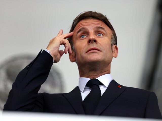PARIS, FRANCE - JULY 26: French President Emmanuel Macron is seen prior to the opening cer