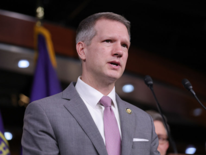 Rep. Riley Moore (R-WV) speaks at a post-meeting press conference at the U.S. Capitol in W
