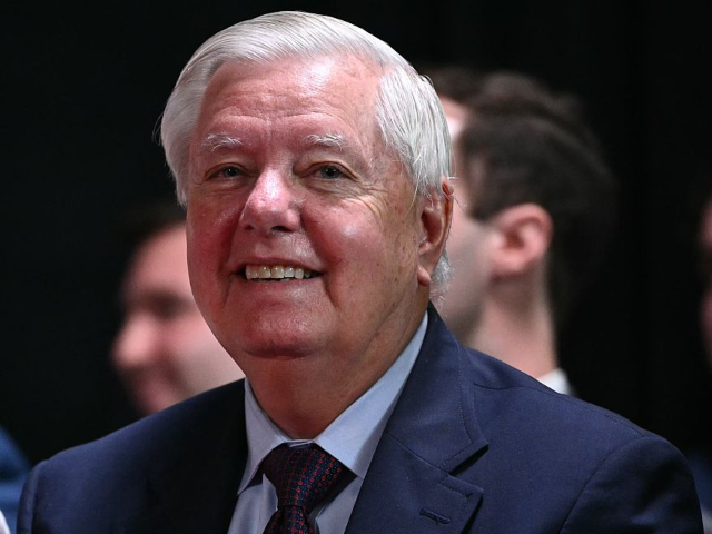 US Senator Lindsey Graham, Republican of South Carolina, listens to President Donald Trump